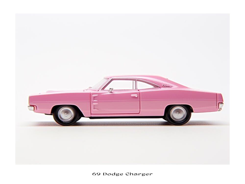 Toy Car 69 Dodge Charger Pink 2 Poster