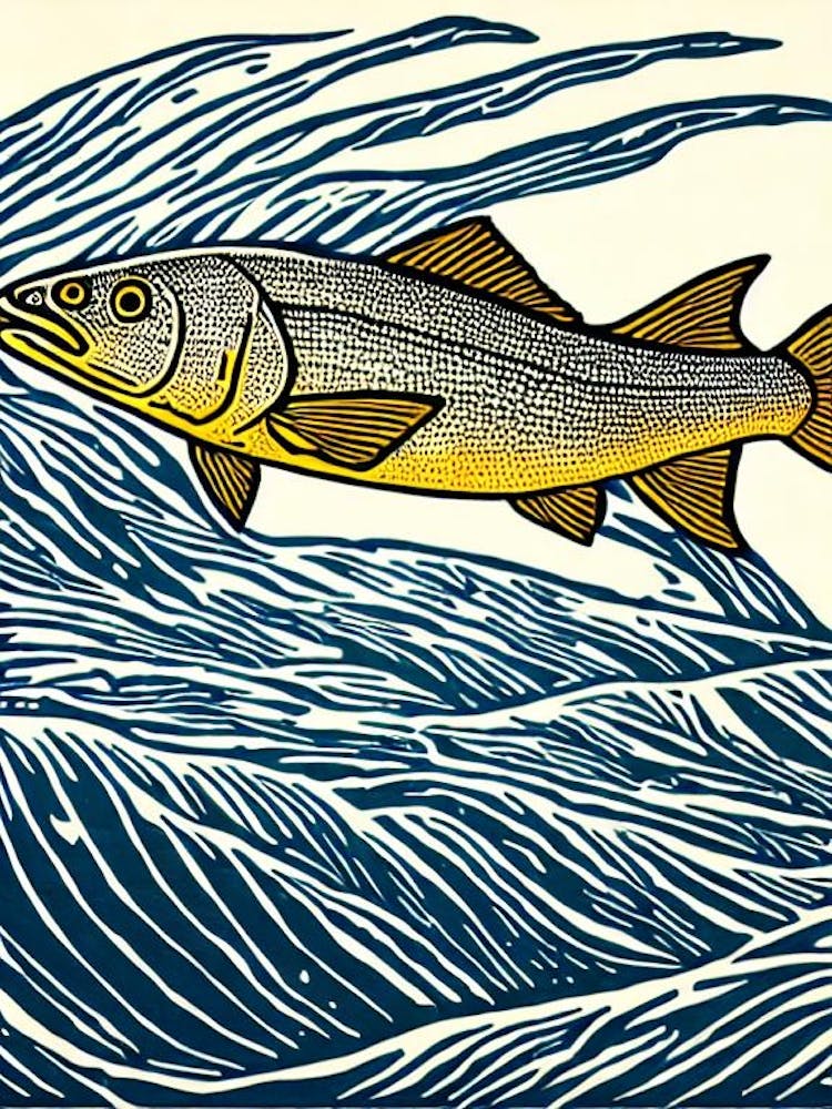 Tilefish Linocut