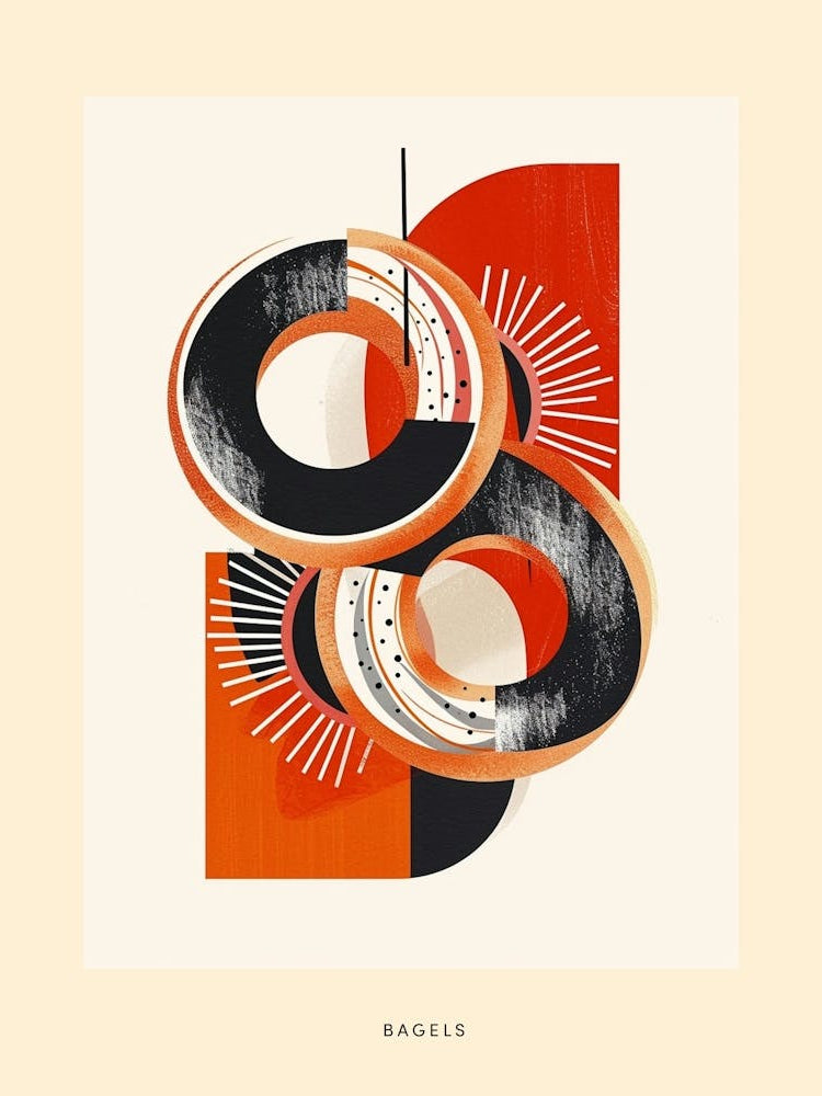Bagels Art Deco Poster