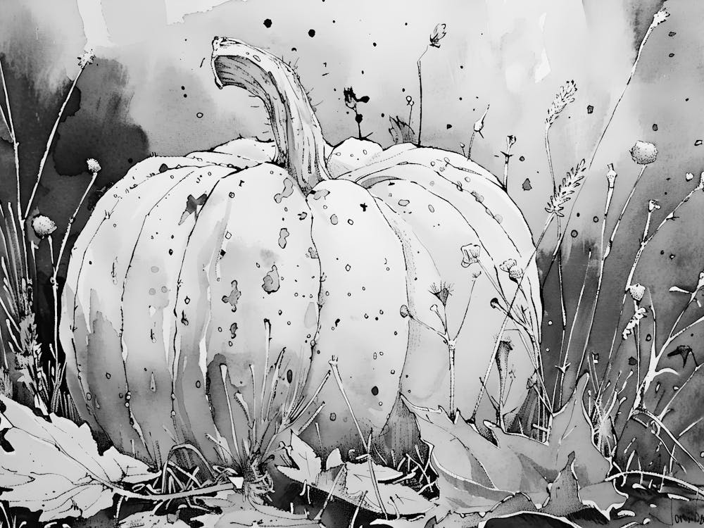 Pumpkin In The Grass 1