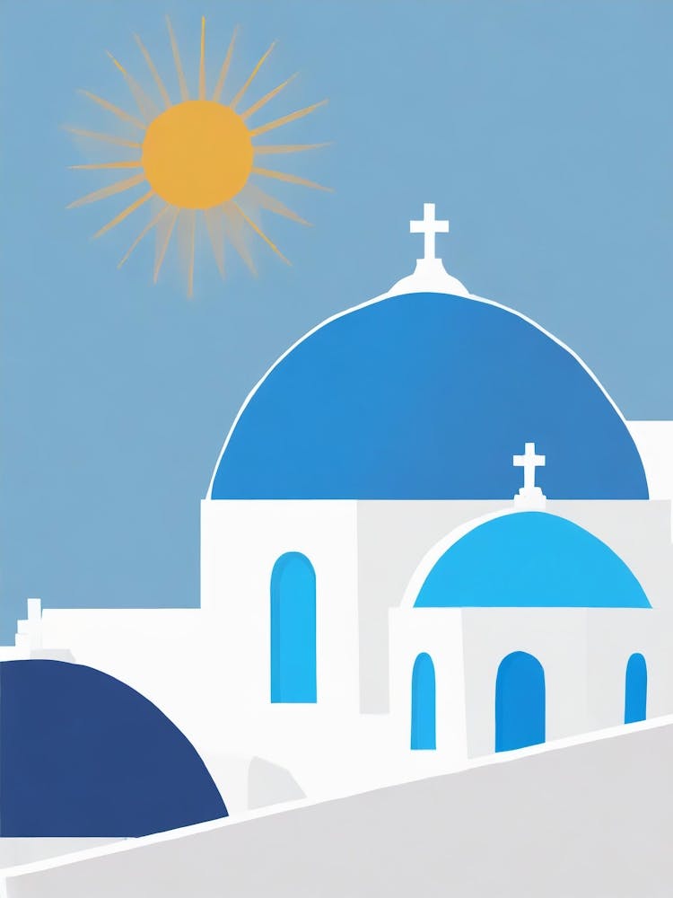 Santorini S Blue Domes And White Walls