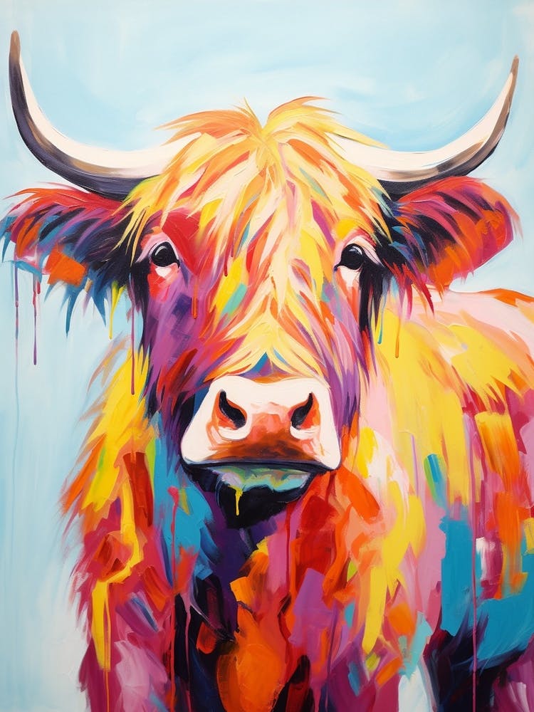 Highland Cow Pop Art 2
