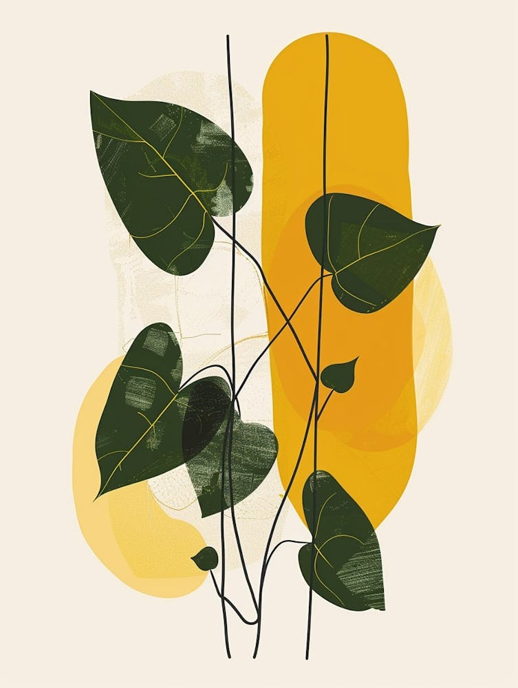 Pothos Plant Minimalist Illustration 2