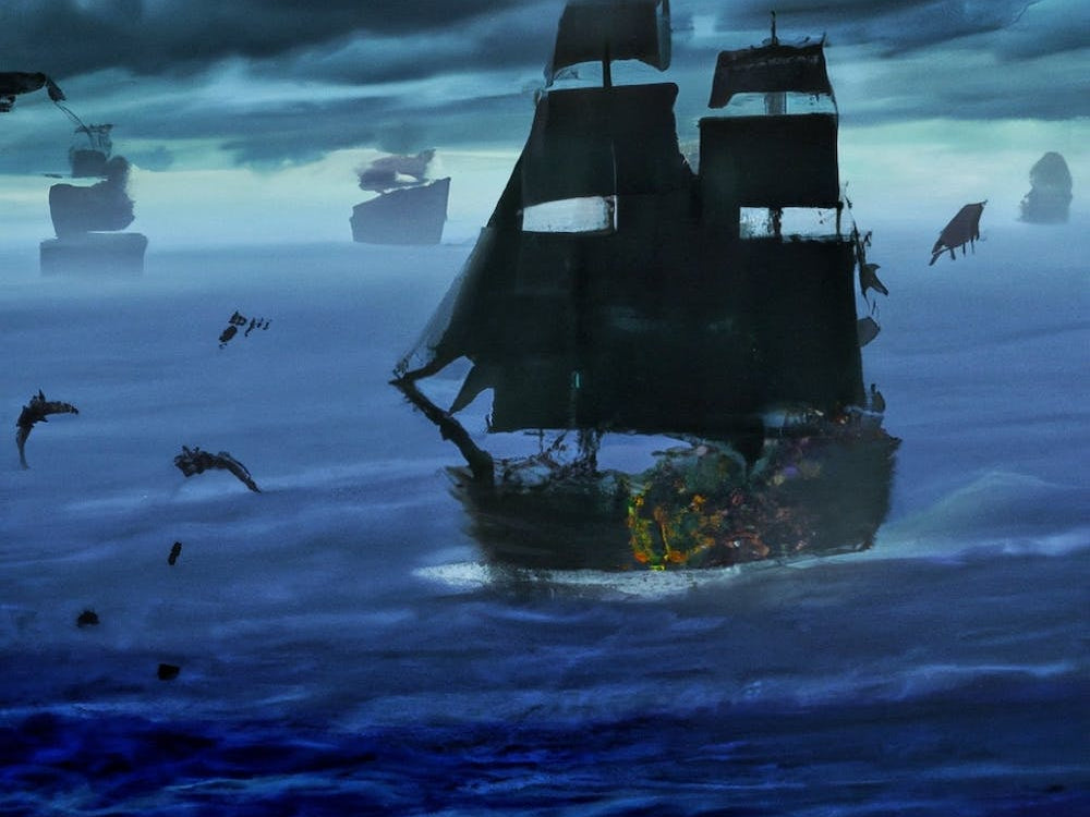 Pirate Ship In The Ocean