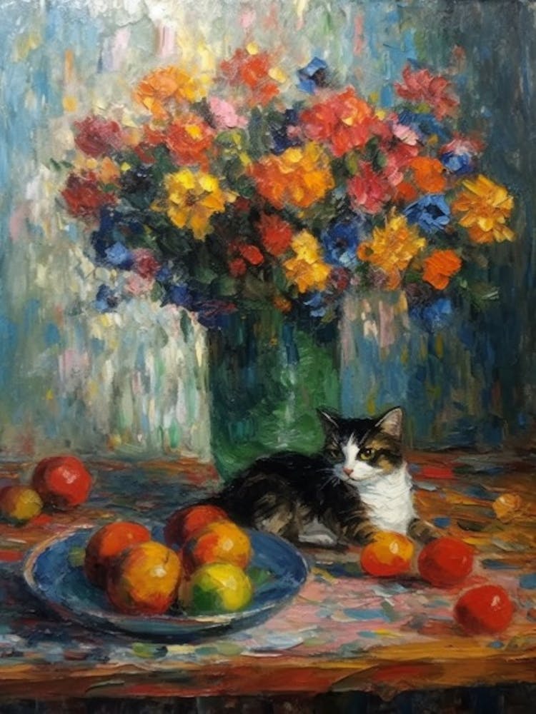 Lillies With A Cat 2