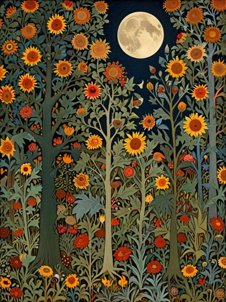 William Morris Tournesols Dans La Forêt 1