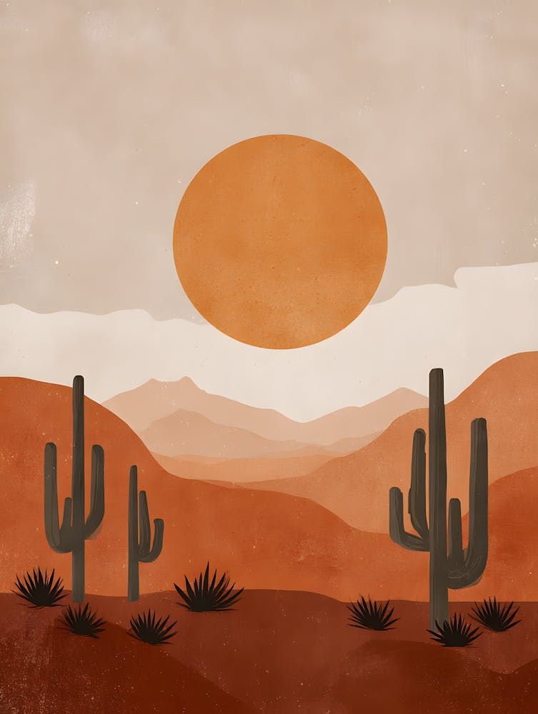 Desert Sunse Minimalist Desert Landscape 15