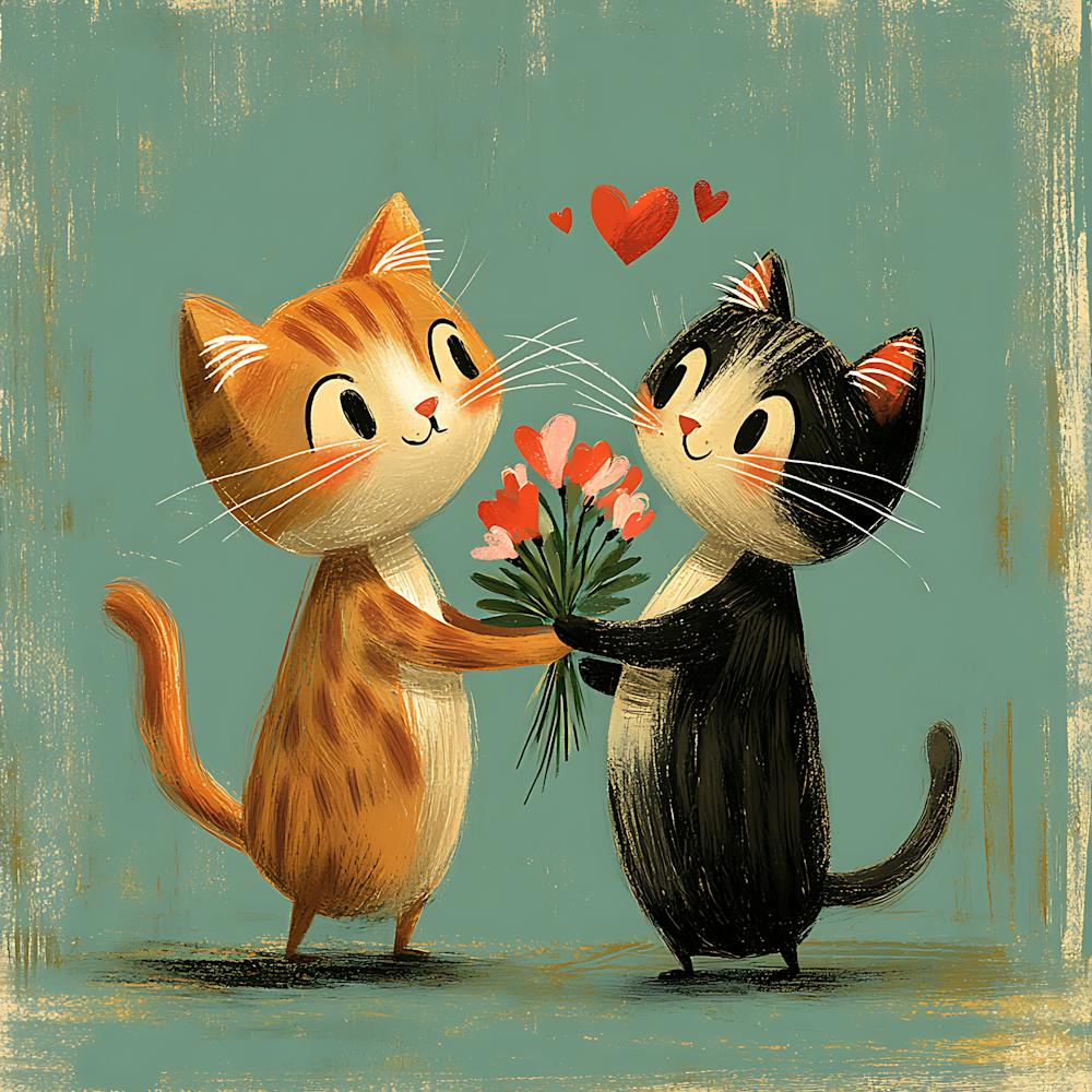 Cute Cats in Love with Flowers