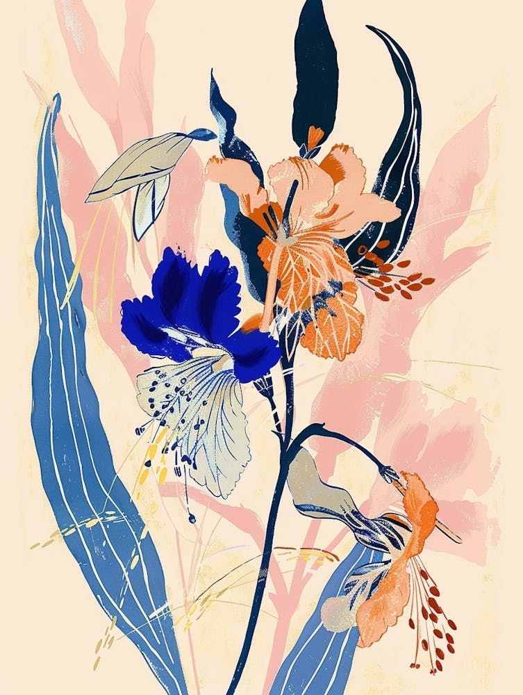 Colourful Flower Illustration Lobelia 3