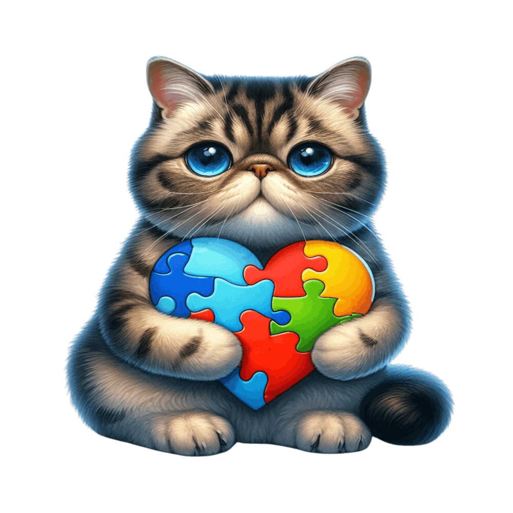 Autism Puzzle Piece Cat (Exotic Shorthair)