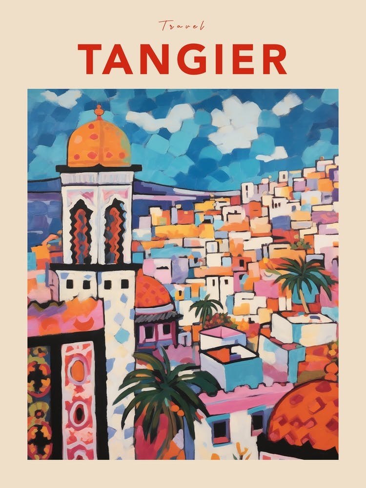 Tangier Morocco 3 Fauvist Travel Poster