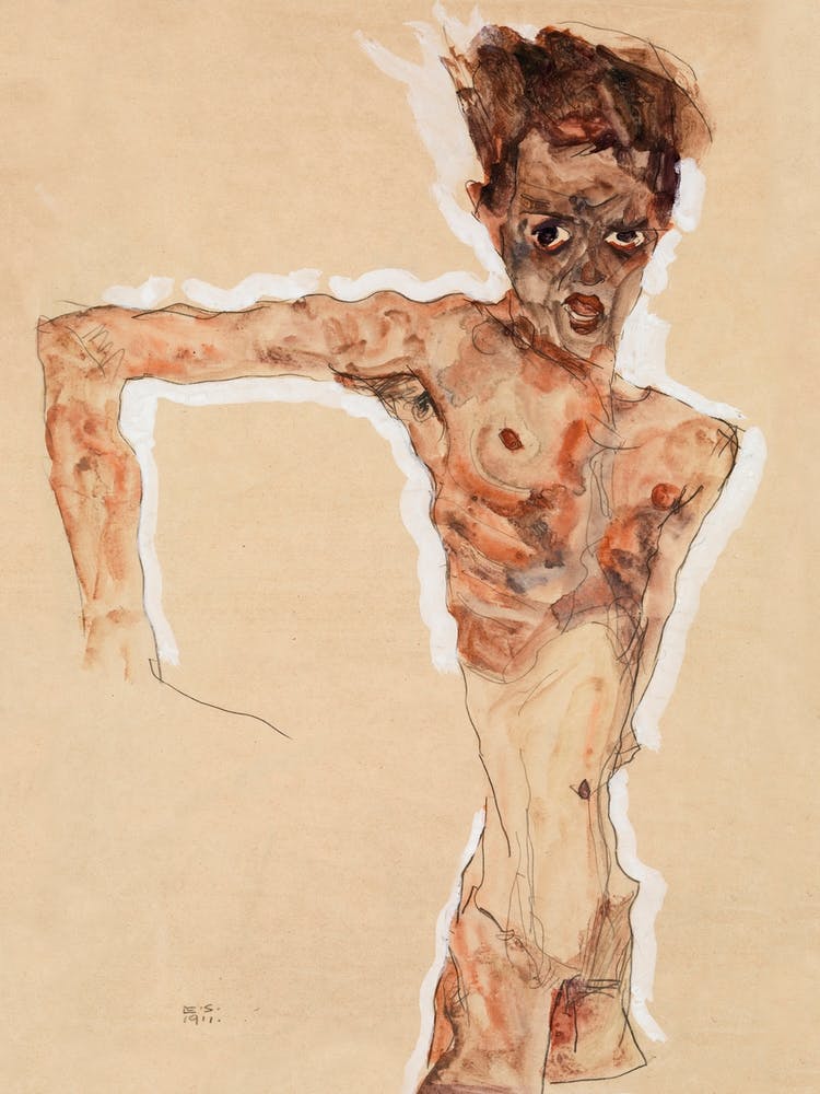 Naked Man, Self Portrait (1911), Egon Schiele