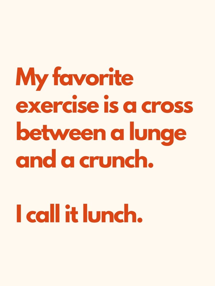 Lunge Crunch Lunch Kitchen Typography Cream Red