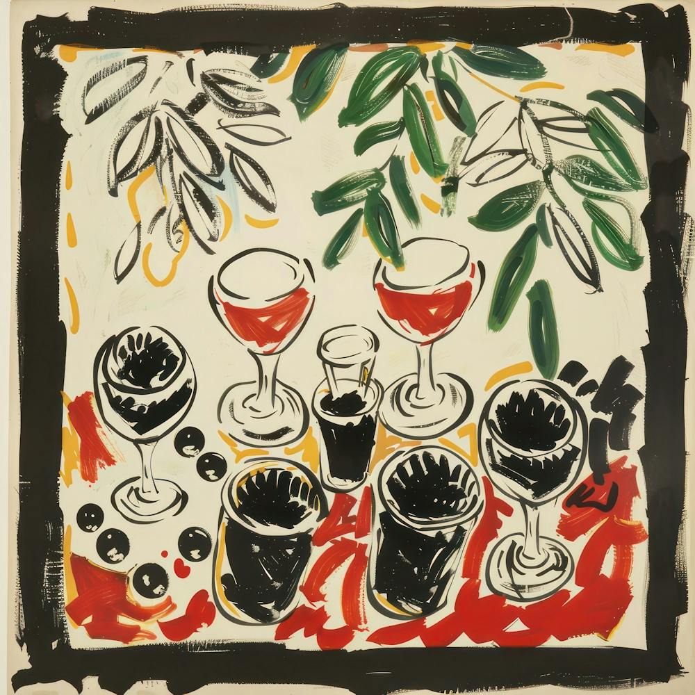 Table With Wine Matisse Style 8