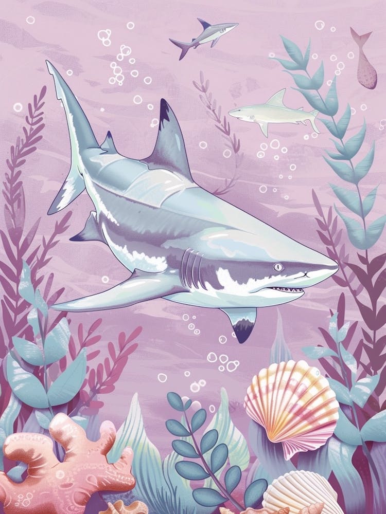 Purple Lemon Shark Illustration 2