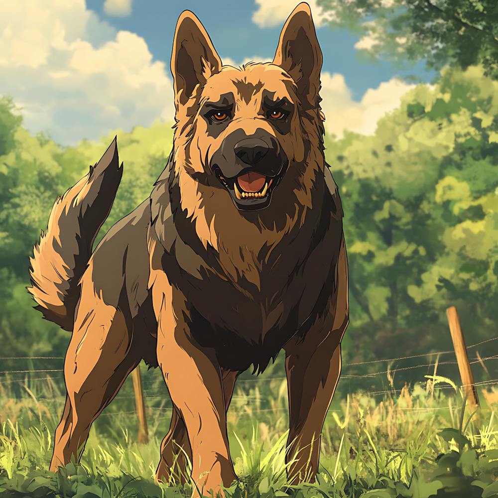 Giant Angry German Shepherd Dog