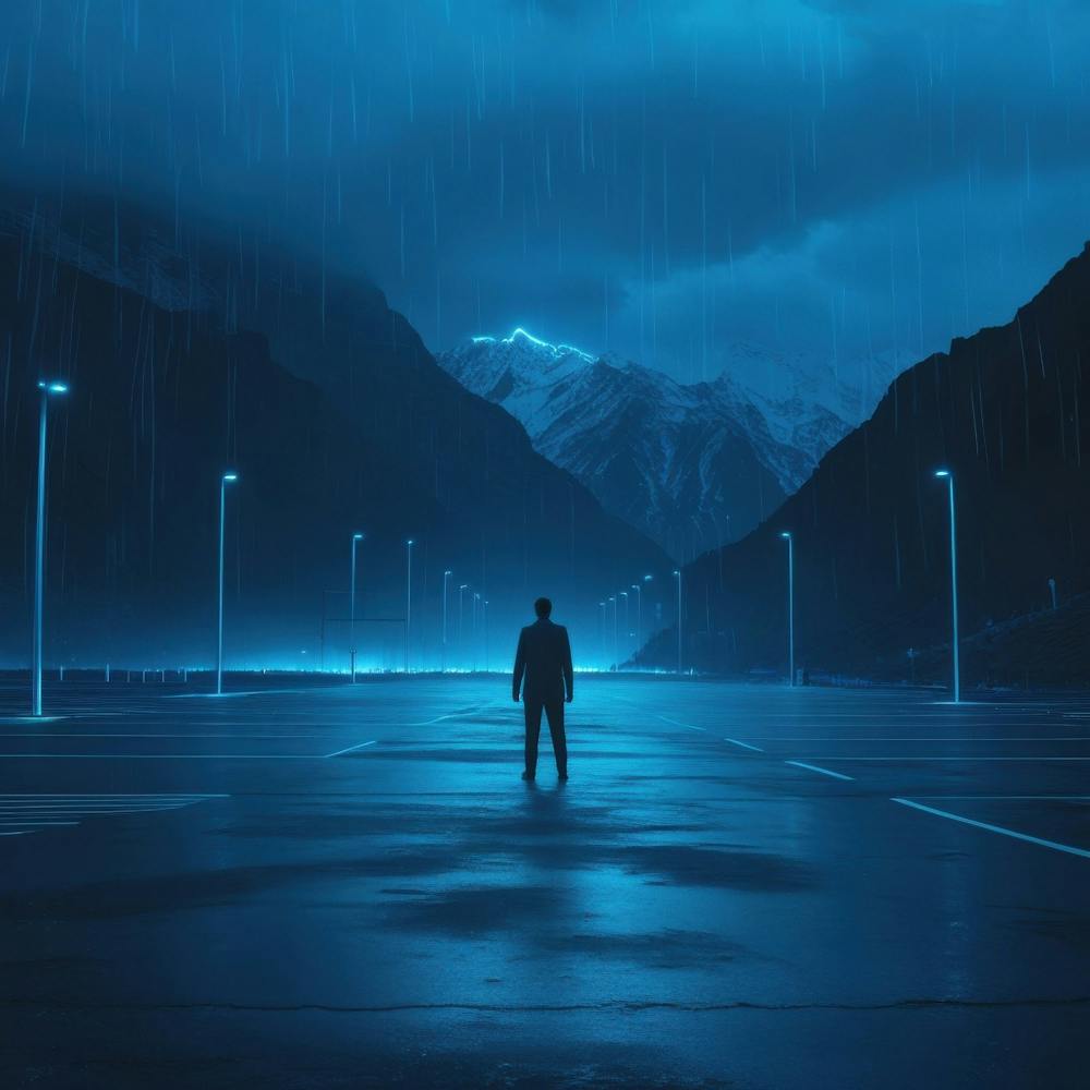 Man Standing In The Rain
