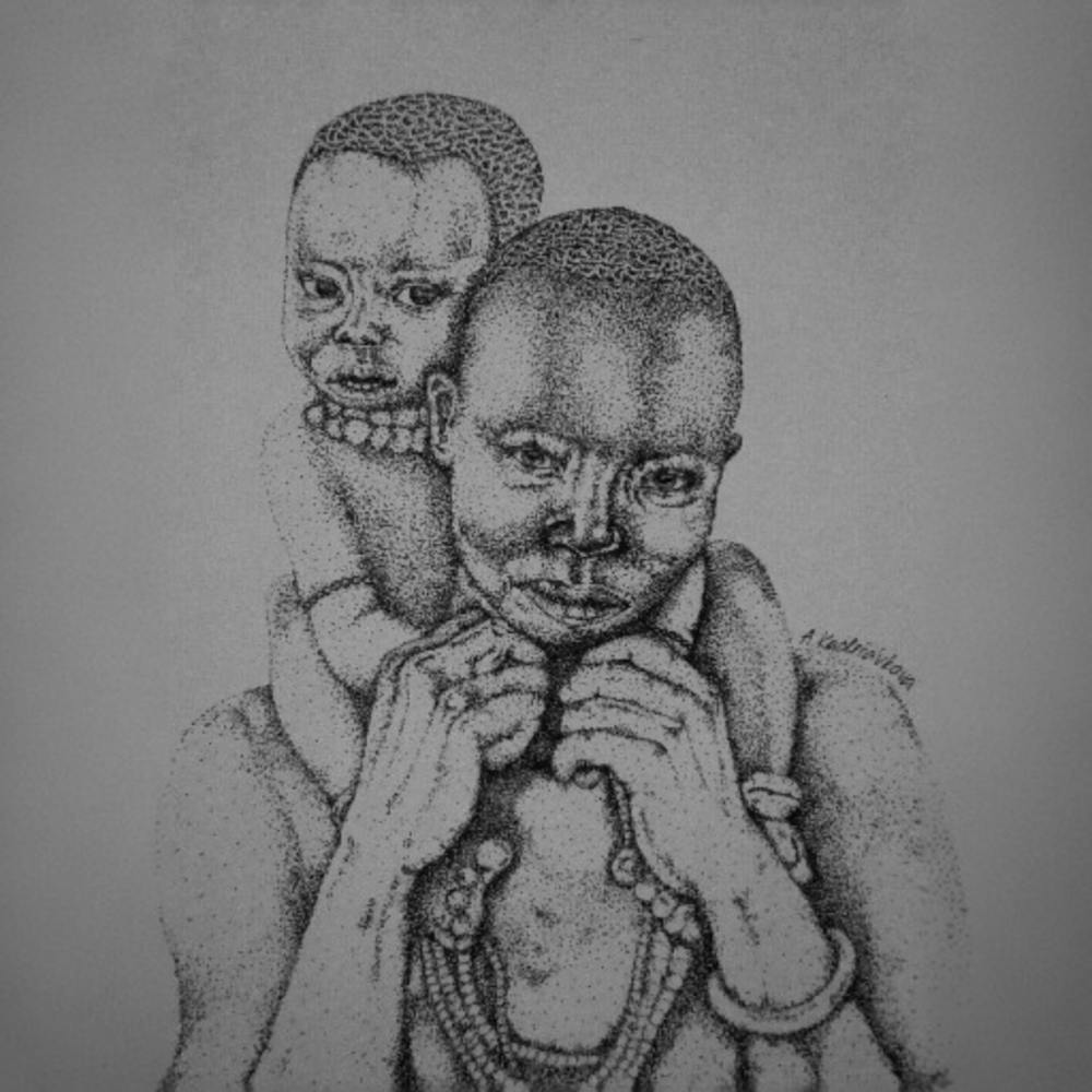 Afrikanische Mutter und Kind