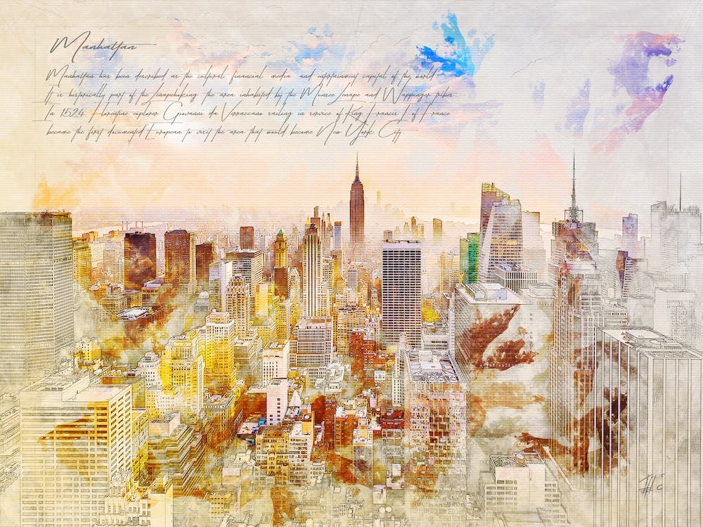 Manhattan with Empire State, New York