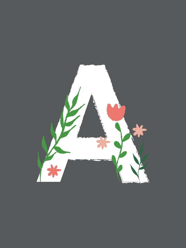 Bedroom Decor White Floral Letters 01