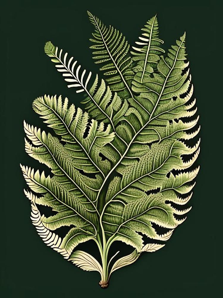 Southern Shield Fern 1 Vintage Botanical Poster