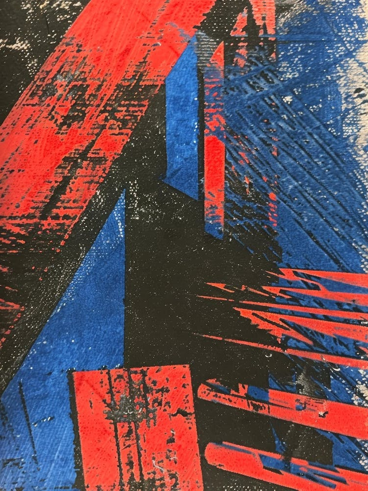 Blue And Red Print