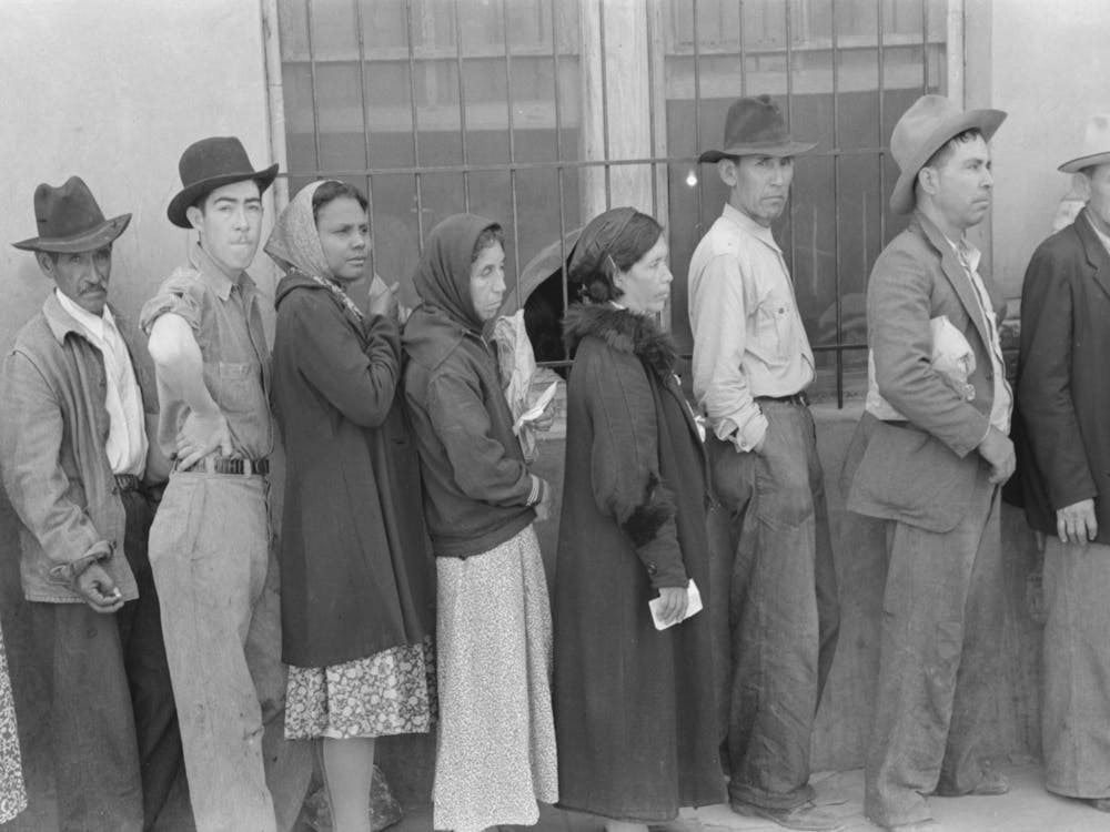 Relief Line Waiting For Commodities, San Antonio, Texas By Russell Lee