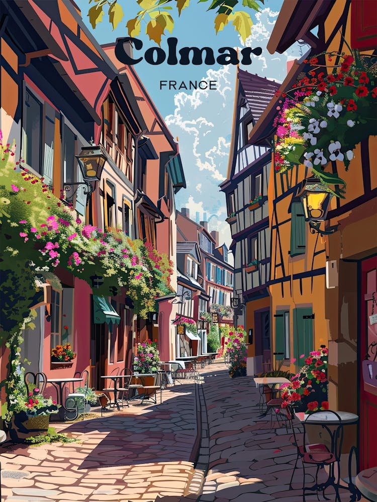 Colmar France Vibrant Art Illustration