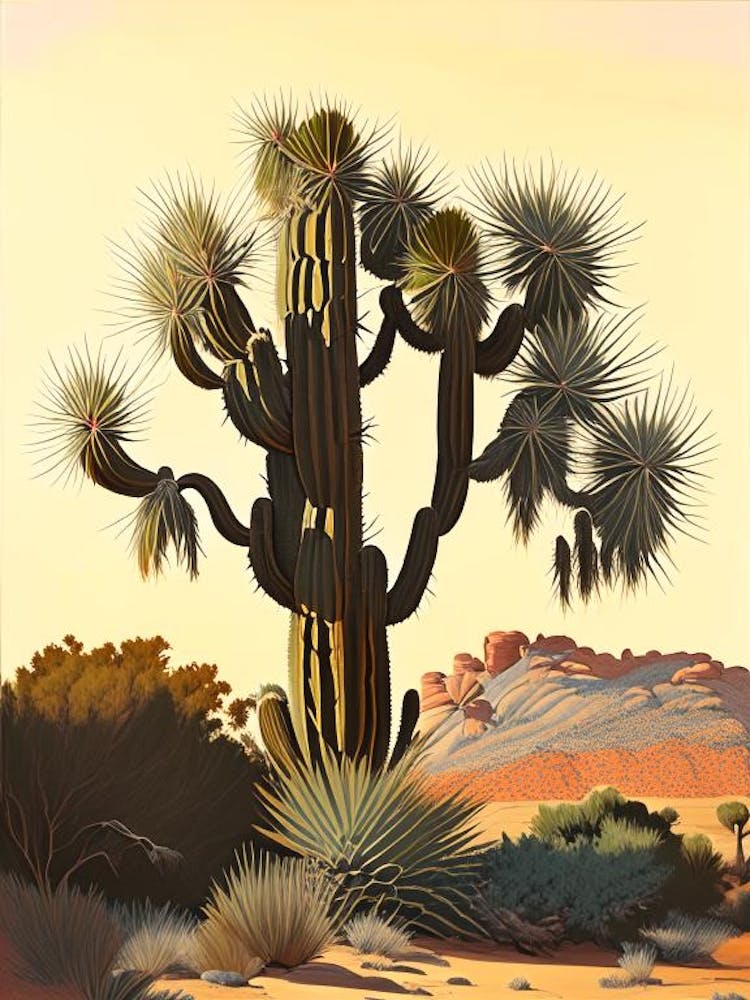 Herbert S Joshua Tree Vintage Botanische Strichzeichnung (4)