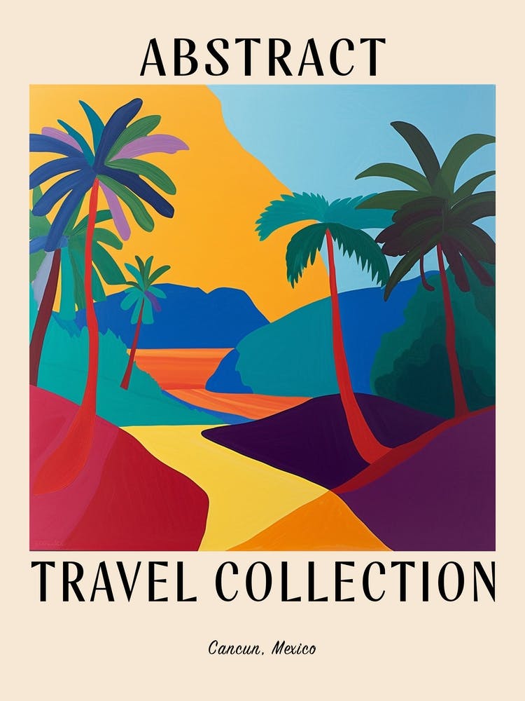 Abstract Travel Collection Poster Cancun Mexico 4