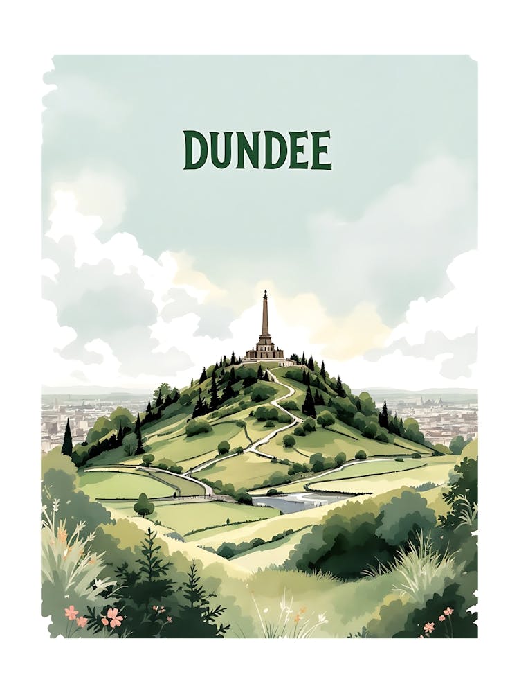 Dundee Watercolor Vintage Travel V 02