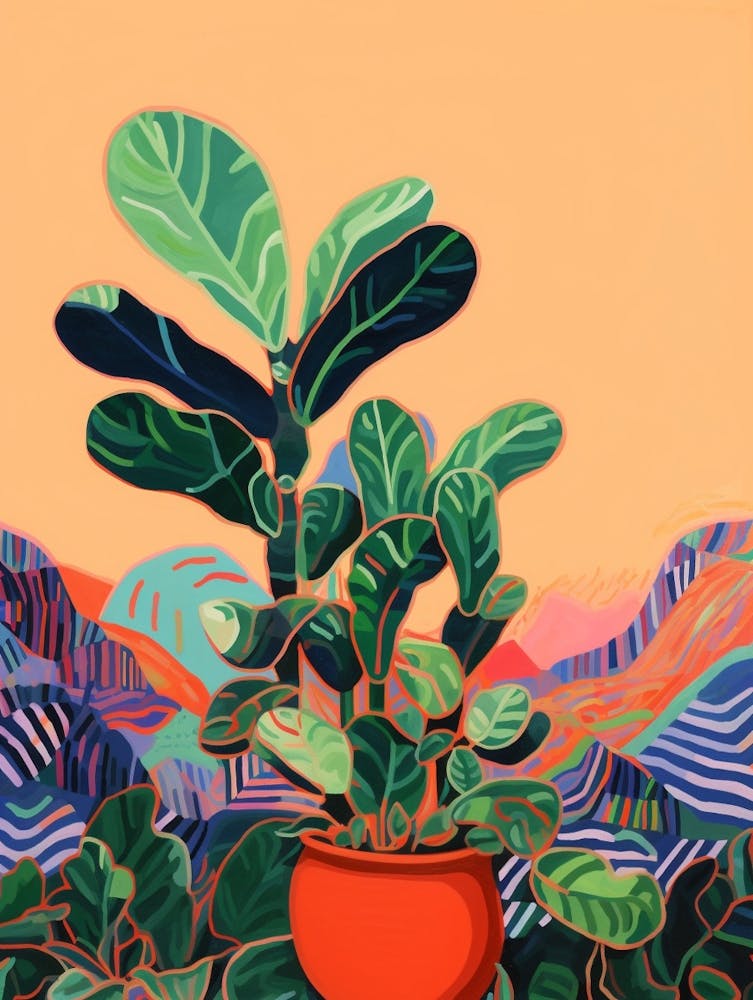 Boho Plant Painting Zz Plant 1