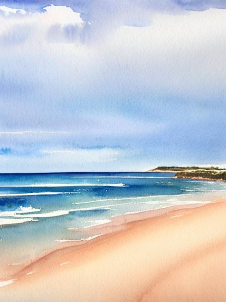 Portsea Back Beach, Australia Watercolour
