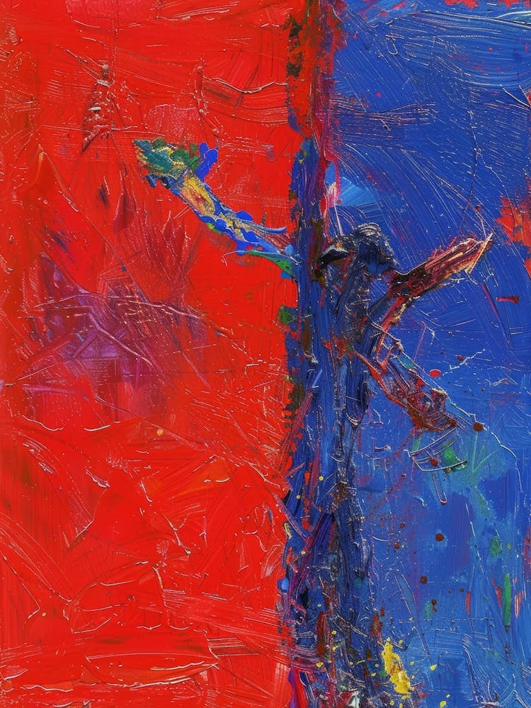 Abstract Painting, Red And Blue