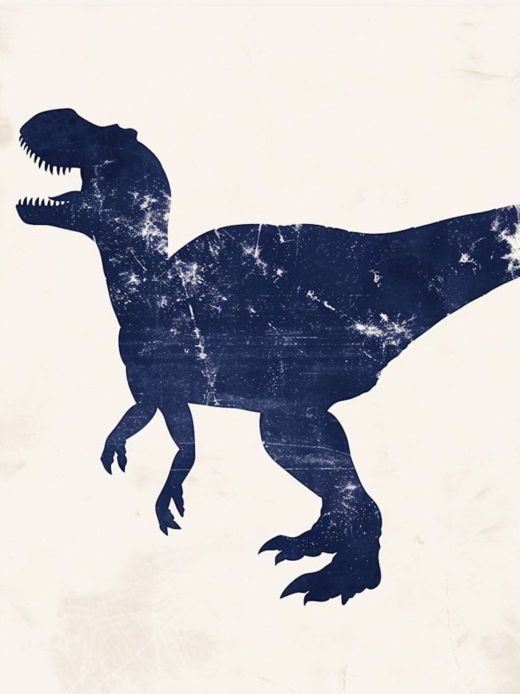 Navy Blue T Rex Silhouette 