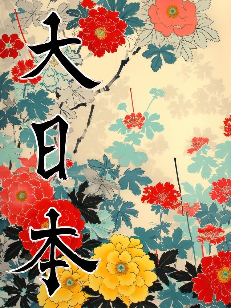 Great Japan Hokusai Japanese Flowers 3 Poster