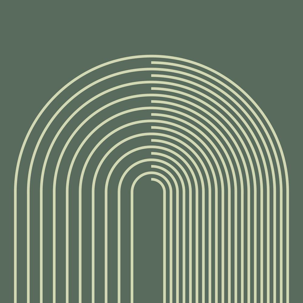 Abstract Geometric Lines 12 In Sage Green (Rainbow Abstraction) 02