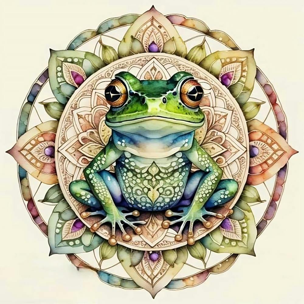 Frog Mandala Acudotr Diamond Painting Kits for Adults, 5D DIY Frog Diamond Art Kits for Beginners, Full Drill Diamond Painting Kits for Home Wall Decor, Mandala