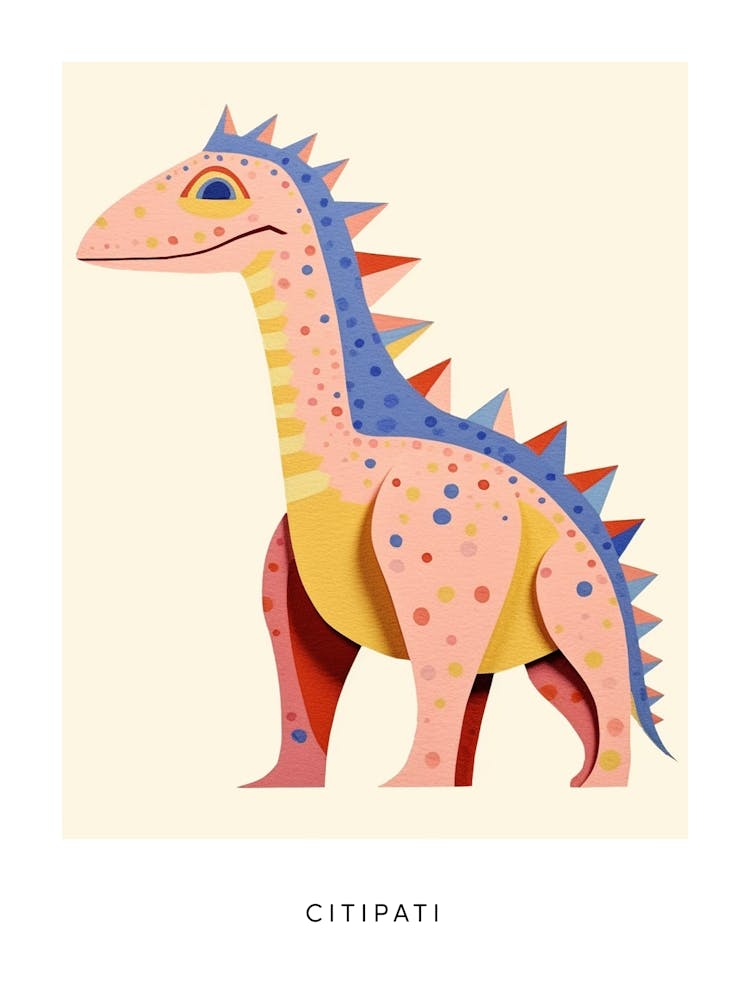Nursery Dinosaur Art Citipati 2 Poster