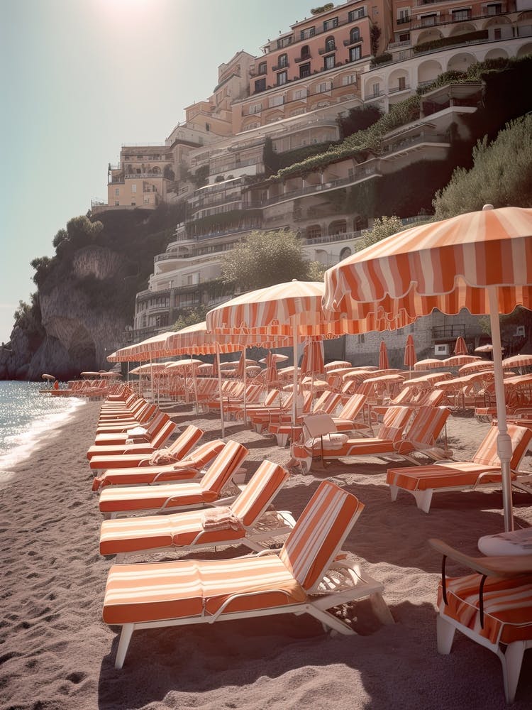 Postiano Sunbeds Summer Vintage Photography