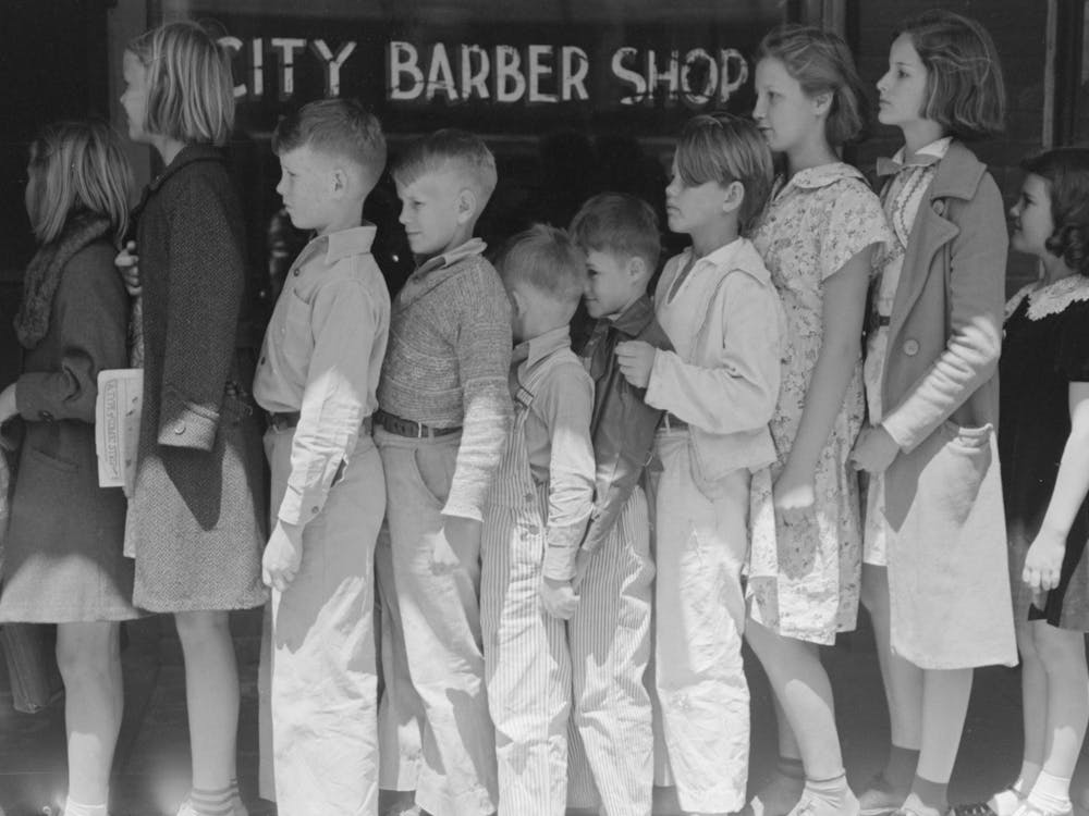 Schoolchildren Waiting In Line To Go To The Movies, San Augustine, Texas By Russell Lee