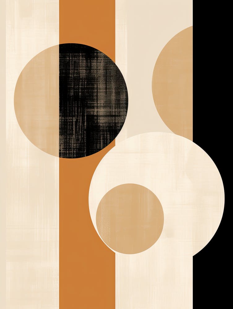 Sands Of Serenity; Beige Mid Century Zen