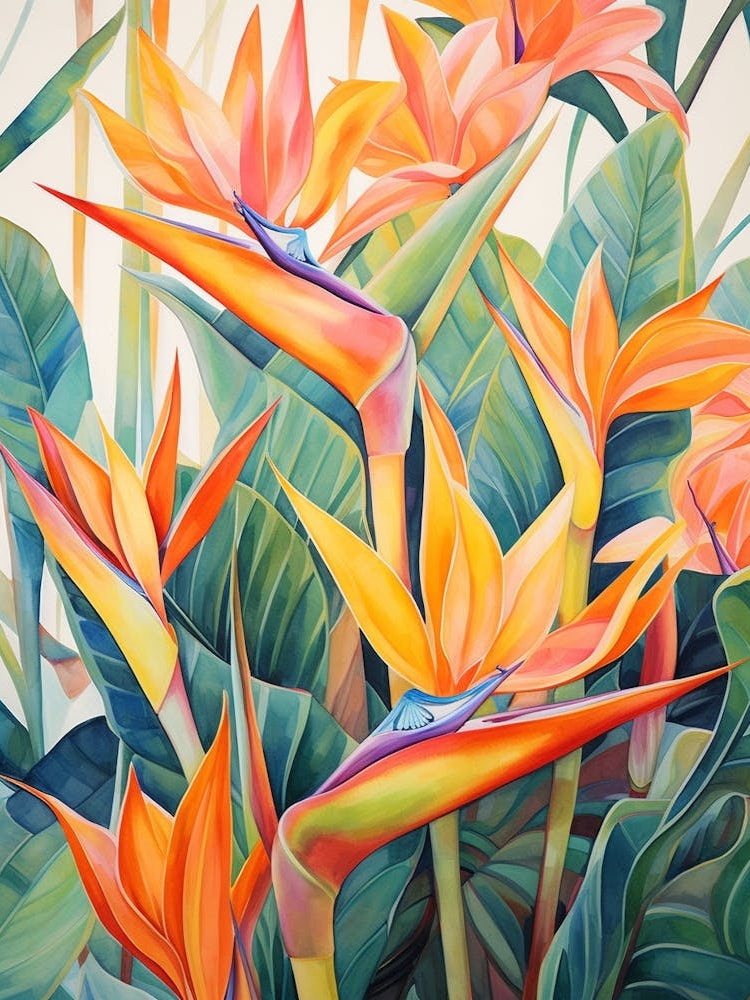 Tropical Plant Painting Bird Of Paradise 3