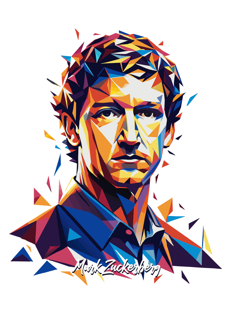 Mark Zuckerberg 02 Portrait WPAP Pop Art