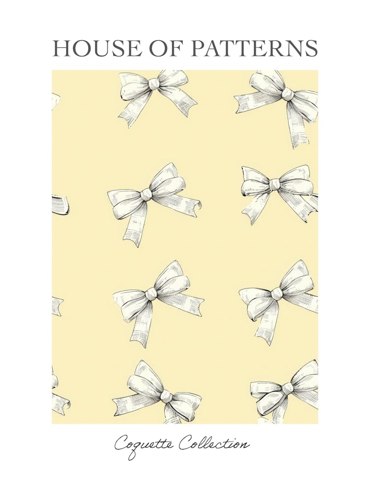 Yellow Coquette Bows 3 Pattern Poster