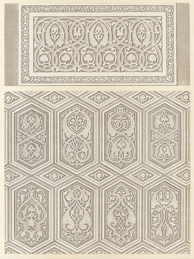 Emile Prisses D’Avennes Pattern, Plate No, 94, La Decoration Arabe,Digitally Enhanced Lithograph From Own Original