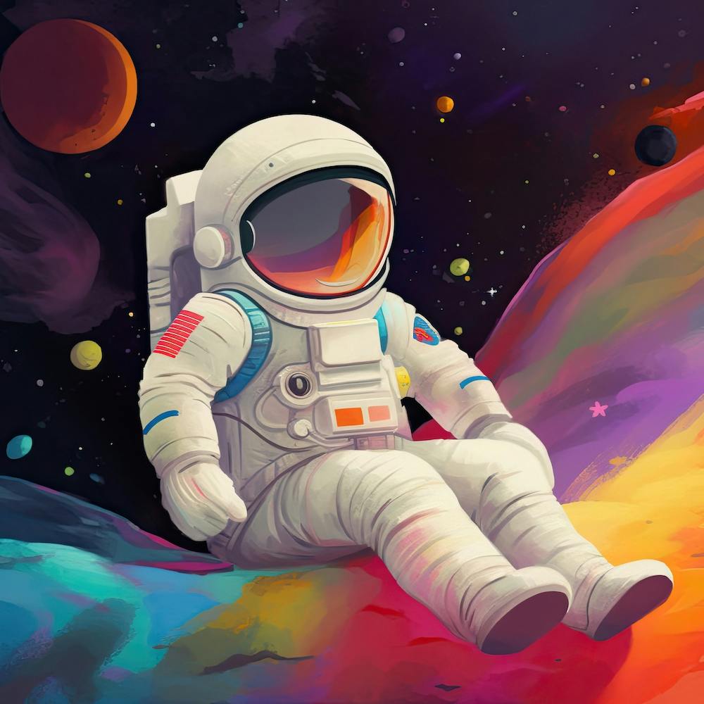 Astronaut Illustration Kids Room 4