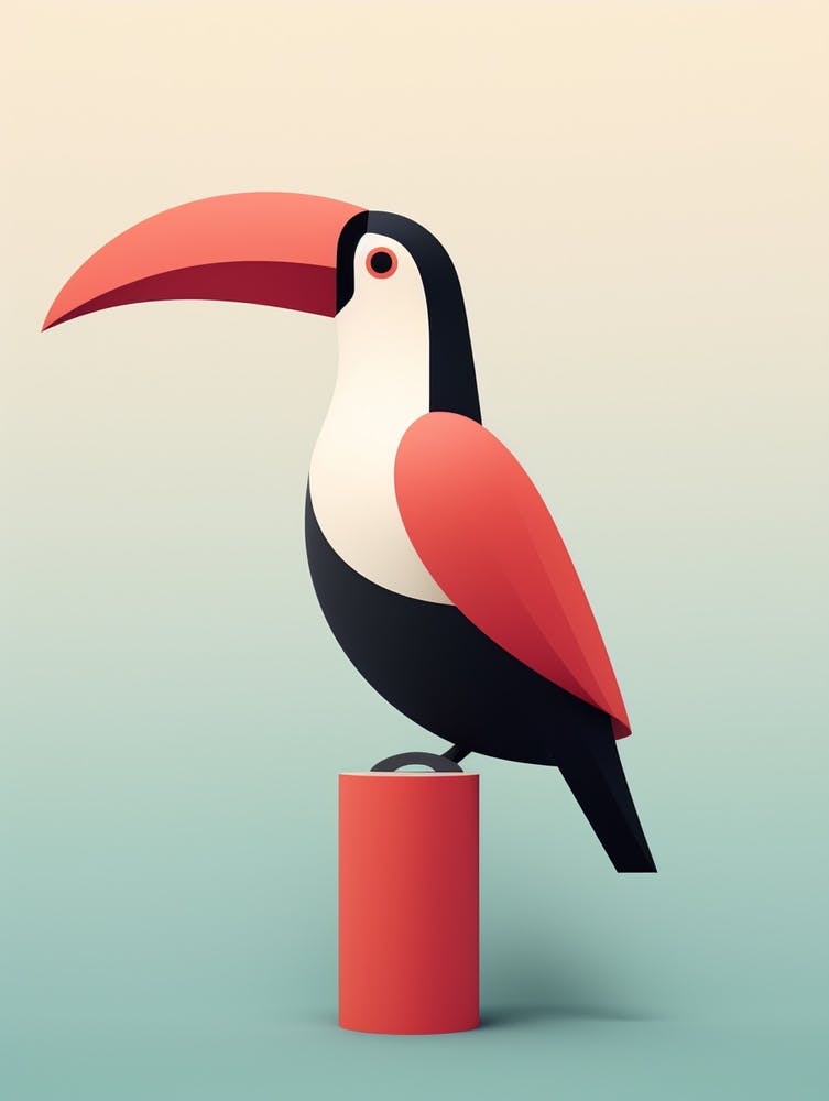 Minimalist Toucan 3 Illustration