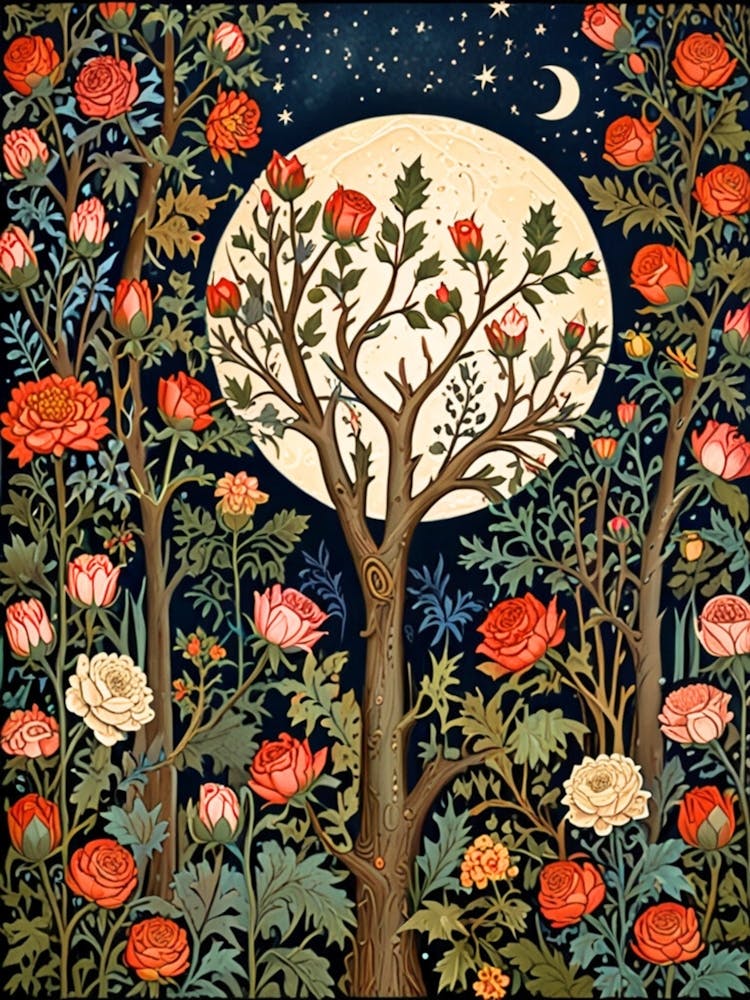 William Morris Moon And Roses 3