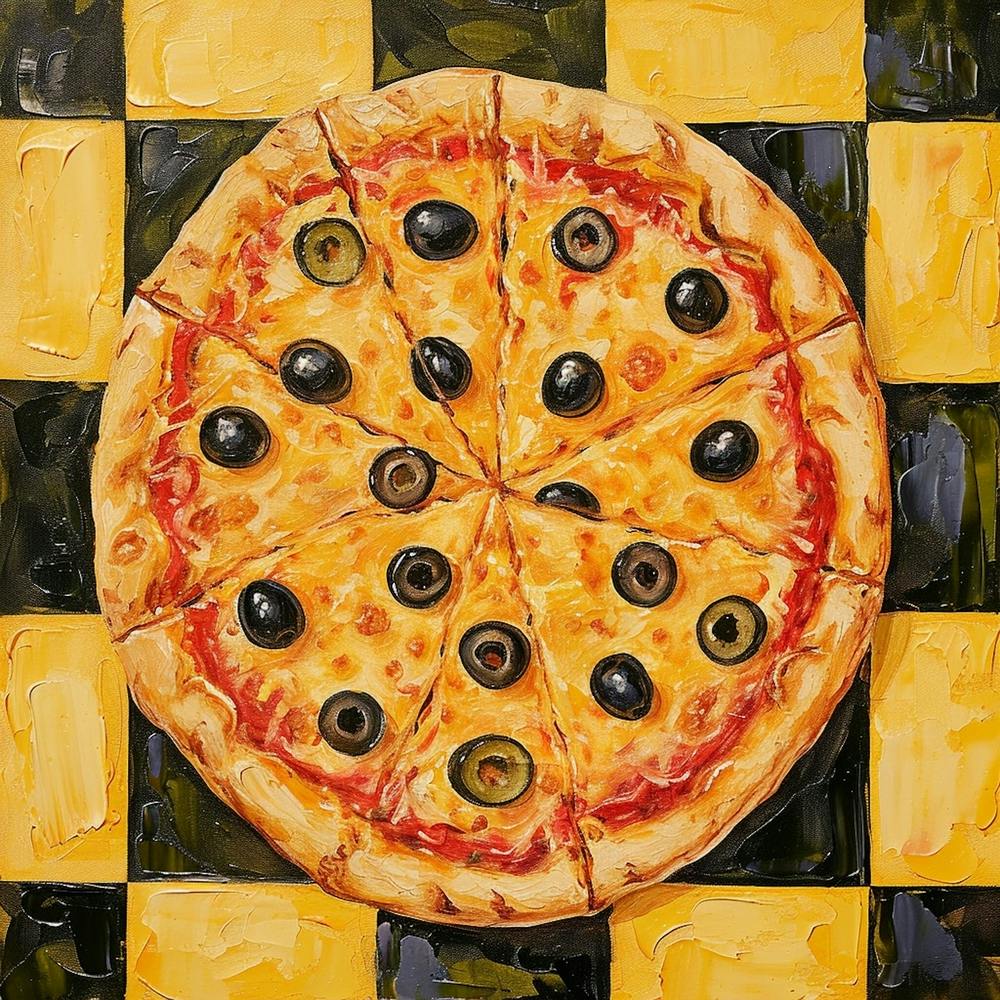 Pizza Yellow Checkerboard 1